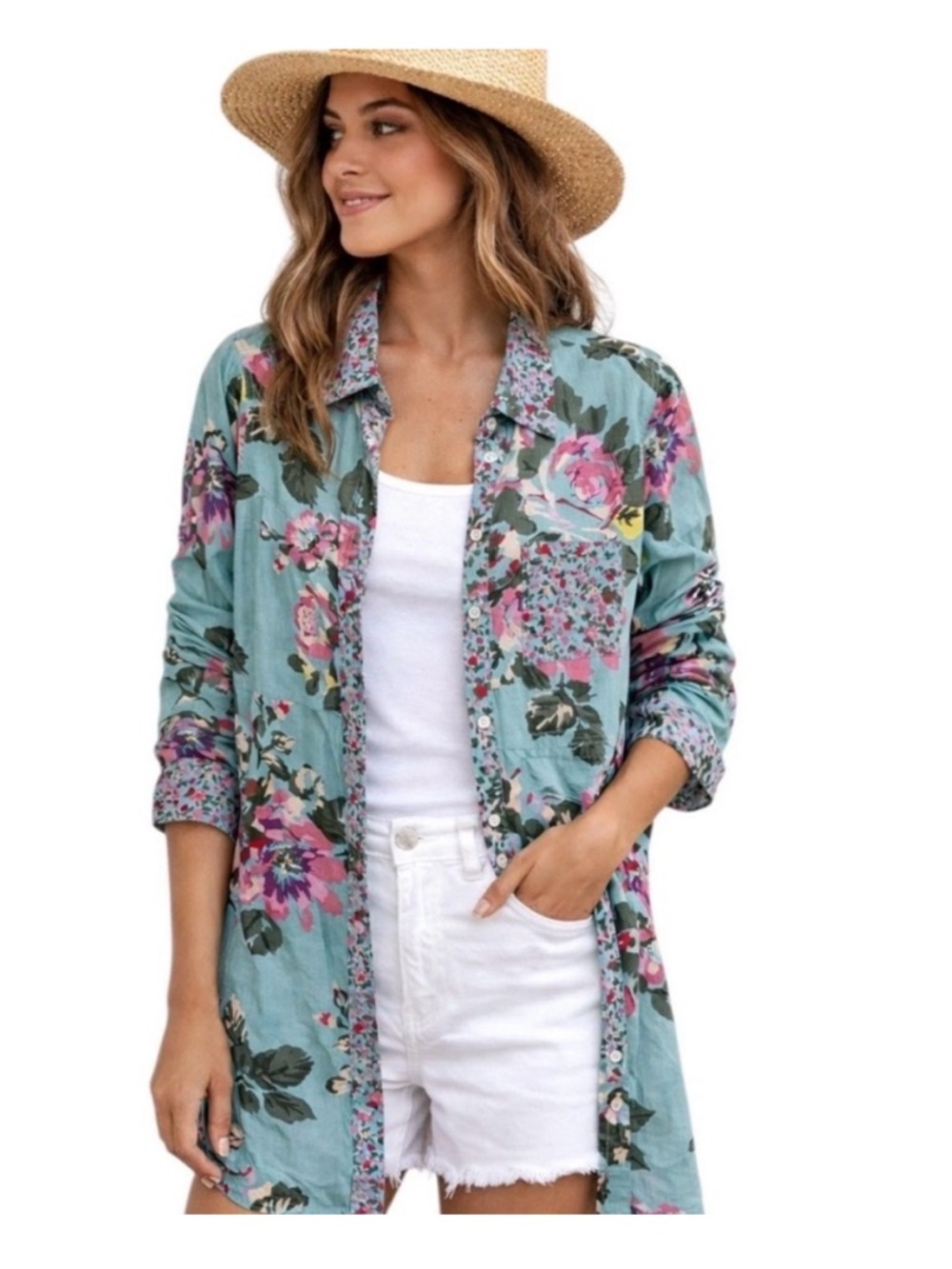 Soft Surroundings Scattered Roses Top / Tunic/ Dress
